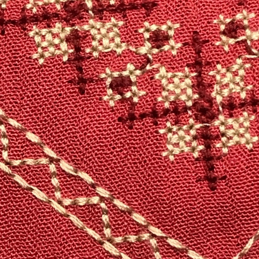 Torrid Top 1X Orange/Red Crinkle Gauze Embroidered Relaxed Long Sleeve‎ 14/16 - Picture 3 of 9